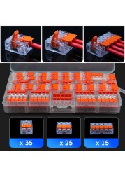 75pcs L 221 Electrical Connectors Wire Block Clamp Cable Terminal Reusable Mini Quick Home Connector Wire Terminal