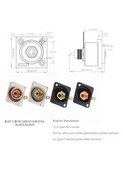 8pcs/lot D-Type Female Socket RCA Female Adapter Panel Mount Classis Connector Soldering Audio Video Jack