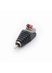 10pcs Video AV Balun RCA Male to AV Screw Terminal Stereo Jack 3.5mm Male 4 Pin Terminal Block Plug Connector