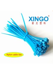 New 4.8 Width 100pcs/bag Blue Color 5X250MM National Self-Locking Nylon Wire Cable Zip Ties Cable Ties Organizer Connect Cable