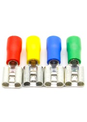 FDD2-250 Female Insulated Electrical Crimp Terminal for 16-14 AWG Connectors Wire Cable Connector 100pcs/pack FDD FDD2-250