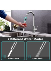 Brushed Nickel Touch Kitchen Faucets With Pull Down Sprayer Automatic Sensor Kitchen Mixer Tap Hot Cold Pull Out Touch Faucet