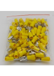 FDD5.5-250 FDD5-250 Female Insulated Electrical Crimp Terminal for 4-6mm2 Wire Connectors Wire Cable Connector 100pcs/pack FDD