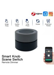 Tuya ZigBee Smart Knob Switch Rotate Wireless Press Landscape Switch Button Controller Smart Life APP Control Smart Home for Gateway