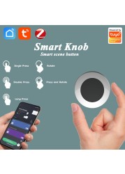 ZigBee Tuya Smart Knob Switch Wireless Scene Button Automation Scenario Controller With Smart Life Via ZigBee Smart Home Gateway