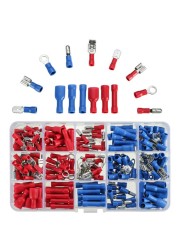 200pcs Durable Practical Tools Crimp With Case Metal Electrical Cold Pressing Assorted Insulated Wire Connector Kit