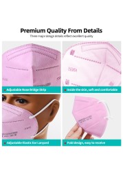 10-200pcs FFP2 Mouth Mask KN95 Black Face Mask 5 Layers Filter Mascarillas Adult Respirator Dust Mask Respirator No Graphene