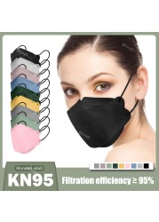 mascarillas ffp2 face mask fpp2 approved kn95 mask 4 ply ffp2fan mascarillas fp2 kn 95 mask for adults black mask ffp3 certified