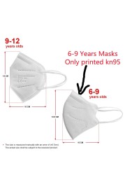 FFP2 6-12 Years Old Kids Face Mask Reusable Mascarilla KN95 Infantil Face Mask Mouth Mask Kids Mouth Mask Mascarillas Niños