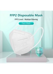 أقنعة 5 طبقات KN95 أقنعة سوداء ffp2fan FFP2 أقنعة CE المعتمدة FP2 Mascarillas FPP2 Negras 95% مرشح التنفس kn95 شهادة