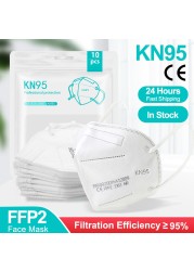 1-100pcs KN95 Mask Mascherine FFP2 FFPP2 5 Layer Adult Face Mask ffp2mask ffp2 CE Certificate mascarillas fpp2 homologada ffp3