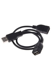 2 Port USB2.0 Hub USB 2.0 Male to 2 Dual USB Female Jack Splitter Power Hub Cord Adapter for Laptop Phone Cable