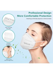 10-200pcs KN95 Maske KN95 Mascarilla FPP2 homology ada White Face Mask Black Filter KN95FFP2 Protective Mask Mouth Masks ffp2fan