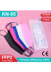 10-100pcs color mask ffp2fan kn95 masks ce mascarillas fish ffp2reuse zable adult kn95 mask approved health face mask fpp2