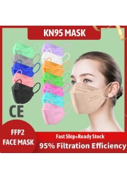 Elough mascherine FFP2 Mascarillas FPP2 قناع السمك التنفس KN95 قناع الوجه قابلة لإعادة الاستخدام ffpp2 الكبار ffp2قناع المتاح ce KN 95