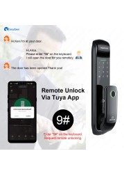 Tuya Lock Smart Smart Door Lock With Biometric Fingerprint Wifi Lock With Fingerprint/Password/RFID Card/Key/APP Unlock