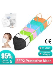 قناع Elough CE KN95 Mascarillas FFP2 homology adas 5 طبقات مرشح قناع الجهاز التنفسي FPP2 قناع الوجه القابل لإعادة الاستخدام قناع الوجه ffp 2 الكبار