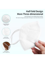 10-200pcs KN95 Mascarillas FPP2 White Adult 5 Ply Reusable Face Mask KN95 Cubrebocas Mascara KN95 Certification FFPP2 Mouth маска