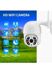 AZISHN Ultra HD 4K 8MP WiFi Wireless IP Camera Outdoor Waterproof 1080P Color Night Vision CCTV Camera With SIM 128G SD