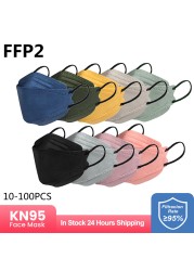 FFP2 قناع ملون KN95 قناع السمك FPP2 هومولوكادا 4 طبقات ffp2قناع أقنعة كورية للبالغين ffp2reuse zable Morandi Masque ffp 2