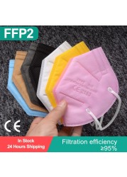 20-100pcs ffp2fan ce mascarillas ffp2reuse zable protective colors mouth mask kn95 masque ffpp2 mascarillas kn95 certificate