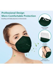 10-100pcs 5 Layers Morandi Mascarillas KN95 Certificate FPP2 Masks FFP2 ffp2 Mask CE Adult Face Mask Black Face Mask FFP 2