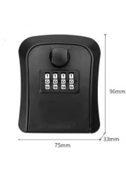 Wall Mounted Key Safe Weatherproof No. 4 Combination Key Storage Box Locks Indoor & Outdoor Password Key Box Key Box Locks