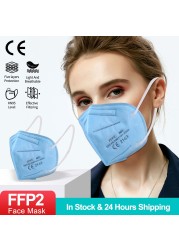 5-100pcs FFP2 Mask Reusable kn95 Masks 5 Layers Face Mask FFP2 Mascarillas Protective Approved Healthy KN95 Blue FPP2 fp3fan