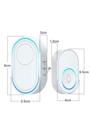 Wireless Doorbell Tuya App Intelligent Home Welcome Doorbell Waterproof Button LED Light 433MHz Security Alarm Smart Door Bell