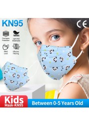 10-100pcs 5 Layers KN95 Face Mask FFP2 Mascarillas for 0-5 Years Children Masque Filter ffp2fan Dustproof mascarilla fpp2 homology ada