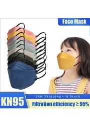 قناع KN95 للأطفال FFP2 Mascarillas FPP2 Niños homology ada قناع وجه كوري 4 شرائح الأسماك ffp2maske قناع Morandi كيندر