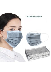 10-200pcs Activated carbon Mascarillas quiurgicas homology adas 4 layer mouth mask adult disposable face mask masque cherurgical