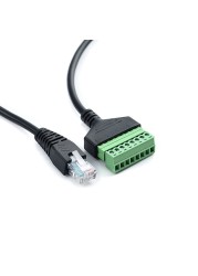 30 سنتيمتر RJ45 موصل RJ45 إلى المسمار محطة كابلات محول RJ45 ذكر إلى 8 دبوس موصل RJ45 الخائن ل CCTV DVR