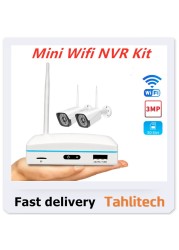 Tahlitech اللاسلكية في الهواء الطلق كاميرا مجموعة واي فاي الدوائر التلفزيونية المغلقة طقم NVR PIR الذكية الإنسان الكشف عن كاميرا مراقبة الأمن نظام الكاميرا