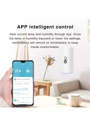 Aubess Tuya Remote Temperature Humidity Sensor by Tuya Smart Life APP Smart Home Battery Powered Alexa Google