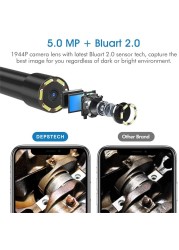 DEPSTEK 5MP Car Endoscope for Android Smartphone 1944P Mini Camera Probe Endoscope Camera for Mobile Android PC Type C USB