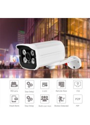 AZISHN Security POE IP Camera 5MP HD Bullet Outdoor Indoor CCTV Waterproof Video Surveillance Infrared Night Vision Network Camera