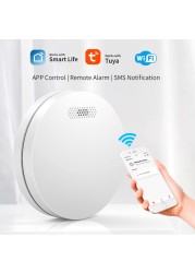 Tuya WiFi Smoke Sensors Fire Protection Alarm 80DB Siren Sound Smoke Detector Fire Alarm Home Protection System Firefighter