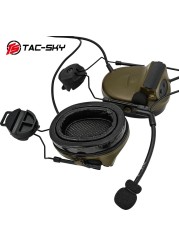 TAC-SKY COMTAC II Helmet Holder Silicone Earmuffs Noise Reduction Pickup Tactical Headset & Walkie Talkie PTT Adapter U94PTT