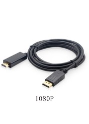 DisplayPort to HDMI Compatible Cable 1.8m 1080P DisplayPort DP to HDMI Compatible Cable for Connecting Laptop to Projectors