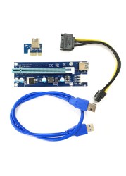 VER008C بطاقة الناهض USB3.0 PCI PCIE PCI-E 1X إلى 16X موسع أحدث 60 سنتيمتر 008C الناهض محول مع LED للتعدين GPU التعدين