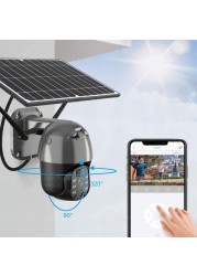 4G SIM Card Solar PTZ Camera 3MP 1536P Solar Panel IP Camera Solar Security Video Camera CCTV Camera