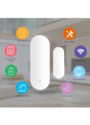 Tuya ZigBee Window Door Sensor Wireless Door Open Closed Notification Detector Smart Home Security Alarm Work with Alexa Google