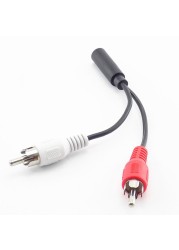 NEWCE 3.5mm RCA Female Connector Jack Stereo Cable Y Plug to 2 RCA Male Adapter 3.5 Audio aux Jack Connector to Headphone musi