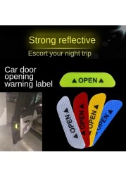 Car Reflective Stickers Safety Warning Stickers Open Door Wheel Eyebrow Rear Bumper Night Anti-scratch Decoration