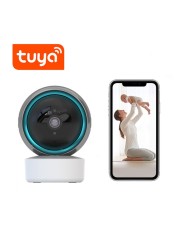 QZT Tuya IP Camera Wifi Indoor 360 Degree Dome Home Security Camera Video Surveillance Night Vision Baby Monitor Mini CCTV Camera Wifi