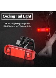 Rechargeable Bike Tail Light COB LED Mountain Bike Taillight USB MTB Safety Warning Bicycle Rear Rear Bicycle Lamp