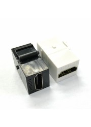 Straight HDMI Compatible 1.4 Snap-in Female to Female F/F Keystone Jack Coupler Adapter for Wall Panel White