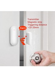 Tuya Smart WiFi Door Sensor Open/Closed Door Detector Magnetic Alarm Smart Life APP Control Compatible with Alexa Google Home