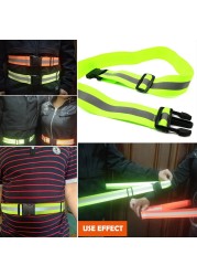 Safety Reflective Belt Elastic Band Waist Protection Reflective Night Running Safety Belt For Running Cycling Walking